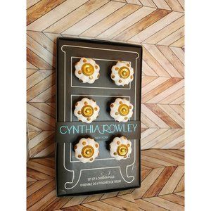 New Cynthia Rowley White & Good Polk A Dot Drawer Pulls set of 6